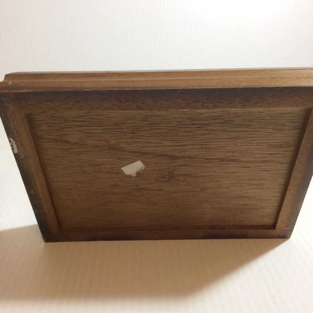 Lot 2 Wooden Box Playing Cards Holder One with Silver Duck and Plain